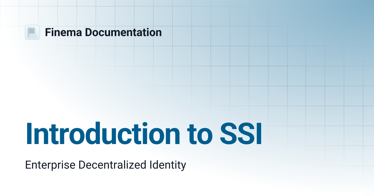 Introduction to SSI | Finema Documentation